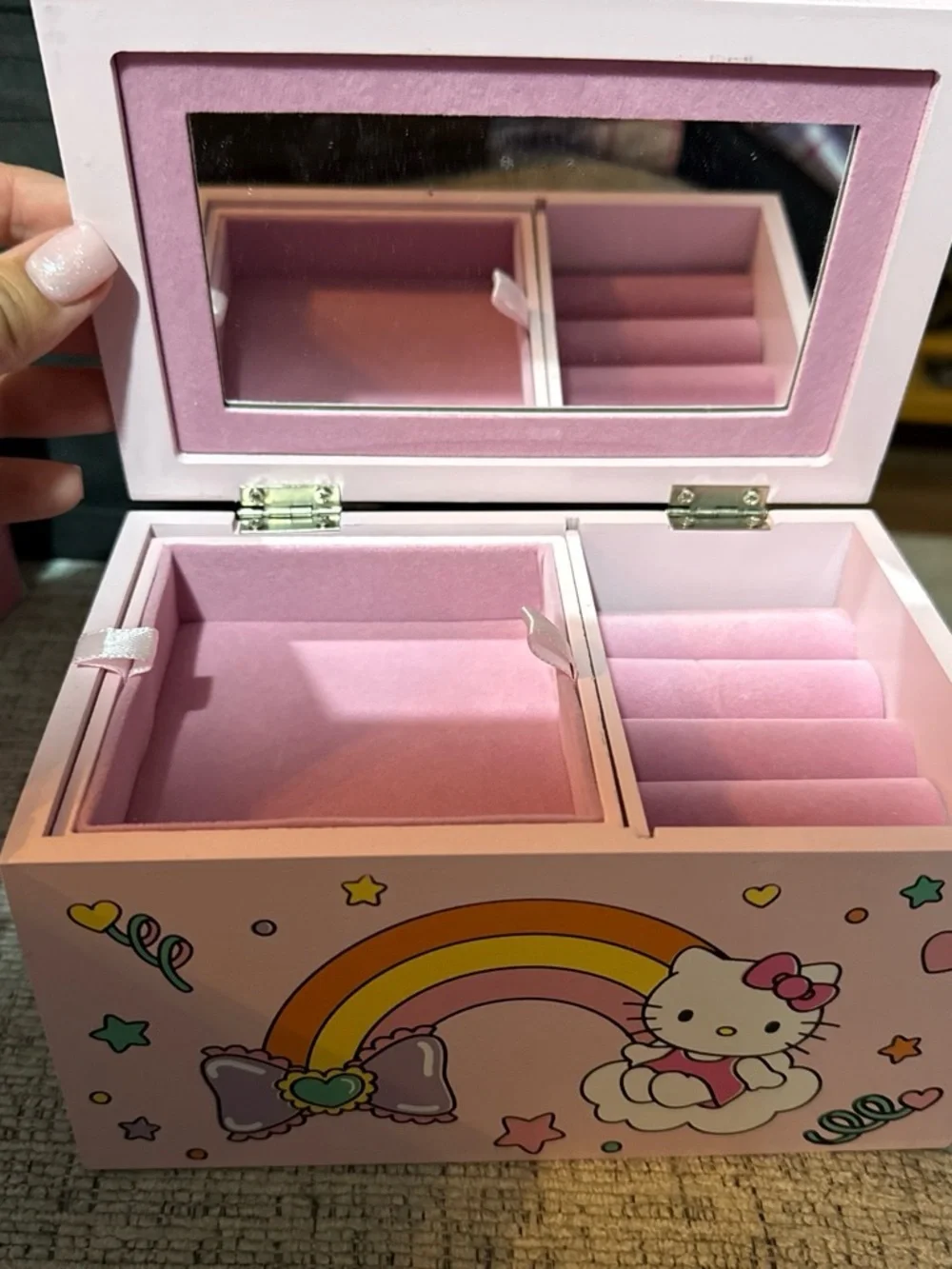 Sanrio Hello Kitty Pink Rainbow Storage Chest
